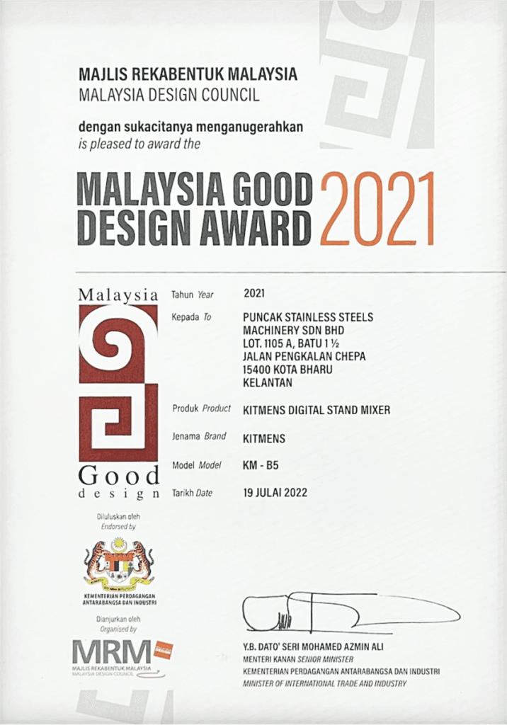 Kitmens malaysia good design award