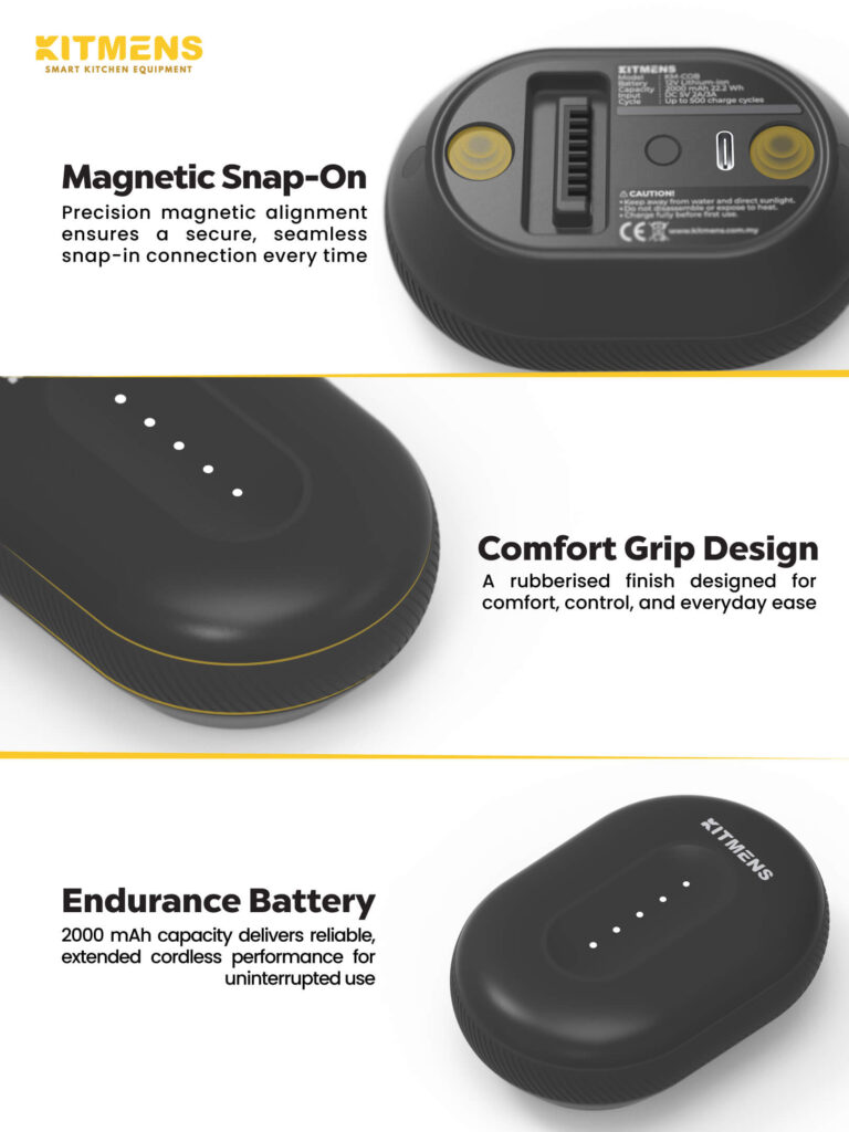KITMENS ONE Cordless 12V Battery Rechargeable Interchangeable Portable Battery For Chopper Hand Mixer Blender Bateri