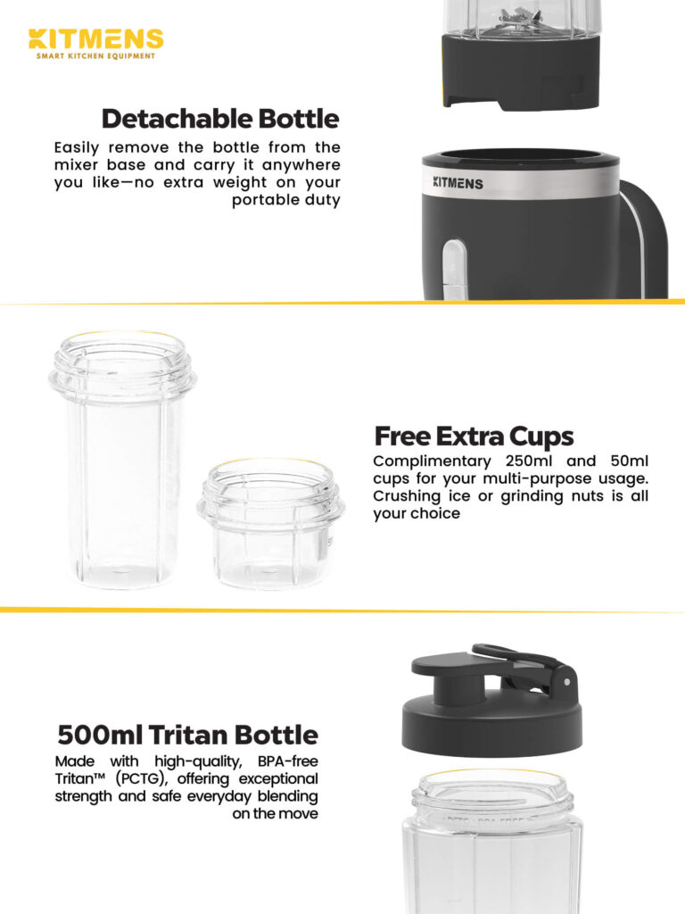 KITMENS ONE Cordless Blender Portable Juice Smoothie Pengisar Personal Wireless Mini Blender Jus Coffee Nut Grinder