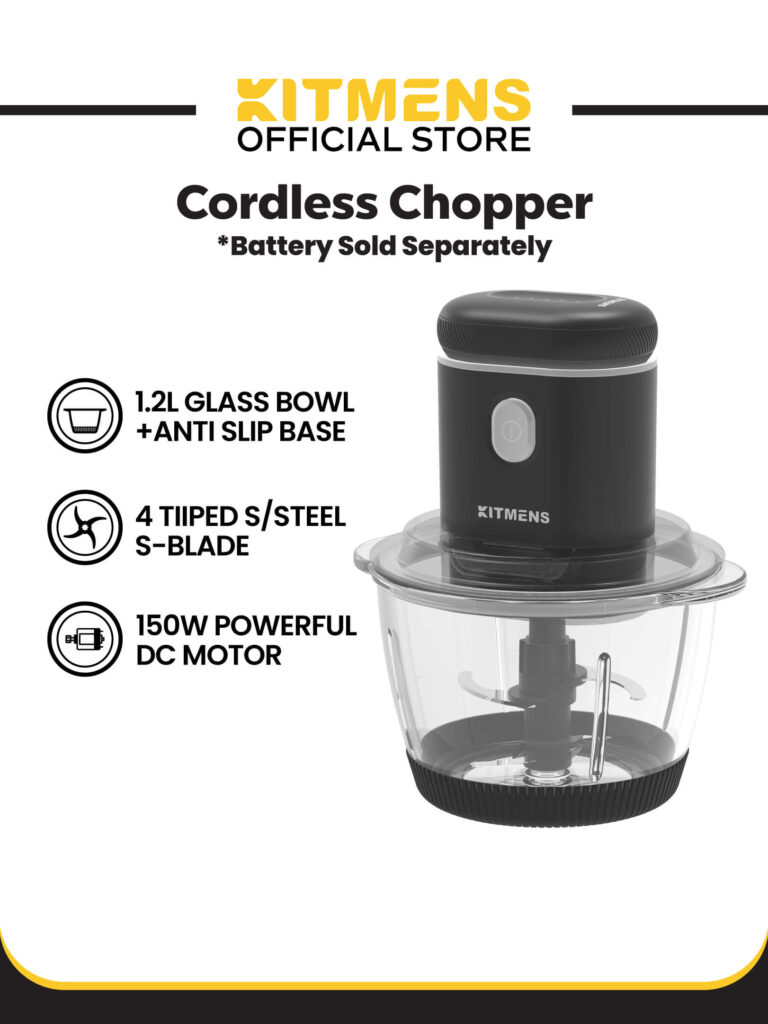 KITMENS ONE Cordless Chopper Wireless Food Processor Garlic Chilli Meat Mincer Portable Grinder Pencincang Bawang Daging