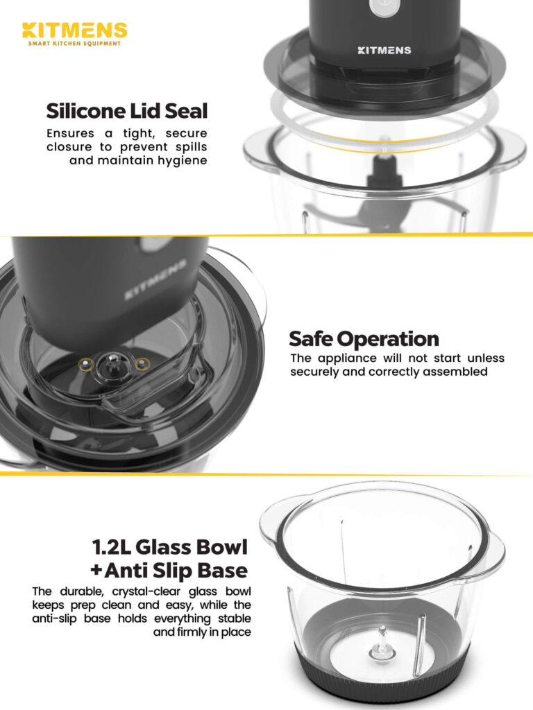 KITMENS ONE Cordless Chopper Wireless Food Processor Garlic Chilli Meat Mincer Portable Grinder Pencincang Bawang Daging