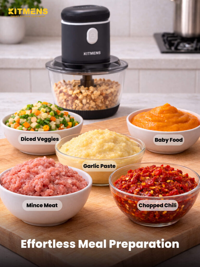 KITMENS ONE Cordless Chopper Wireless Food Processor Garlic Chilli Meat Mincer Portable Grinder Pencincang Bawang Daging