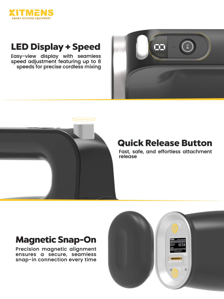 ONE Cordless Hand Mixer Wireless Electric Handheld Portable Small Lightweight Cake Mixer Pengadun Kek