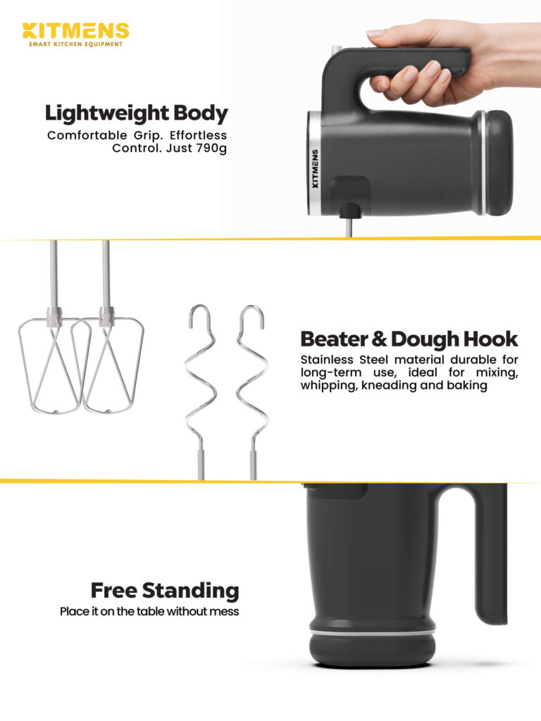 ONE Cordless Hand Mixer Wireless Electric Handheld Portable Small Lightweight Cake Mixer Pengadun Kek