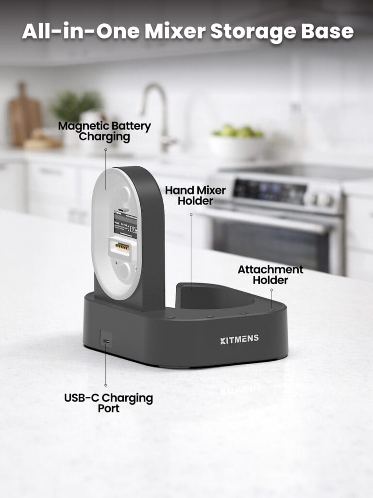 ONE Cordless Hand Mixer Wireless Electric Handheld Portable Small Lightweight Cake Mixer Pengadun Kek